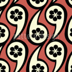 Droplet Blossom Retro Sömlös vektormönsterdesign