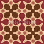 Flores de inspiración retro Estampado Vectorial Sin Costura