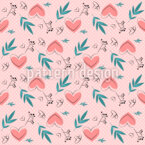 Delicados corazones y lunares en un estilo romántico Estampado Vectorial Sin Costura