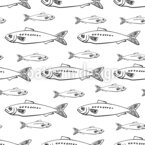 Poisson à la sardine Motif Vectoriel Sans Couture