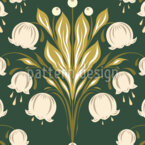 Damasco de lirio de los valles Estampado Vectorial Sin Costura