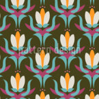 Jugendstil-Fantasy-Tulpe Nahtloses Vektormuster