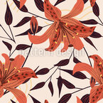 Lirios tigre vibrantes Estampado Vectorial Sin Costura