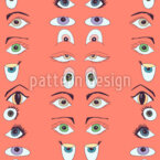 Yeux de dessin animé Motif Vectoriel Sans Couture