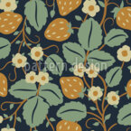 Arbustos de fresa místicos Estampado Vectorial Sin Costura