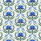 Stylized Gentian Seamless Vector Pattern Design