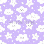 Nuvens de pijama Design de padrão vetorial sem costura