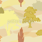Abstract Autumn Landscape Seamless Vector Pattern Design