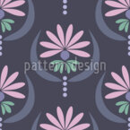 Abstract Water Lily Seamless Vector Pattern Design
