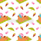 Capibara disfrutando de vacaciones Estampado Vectorial Sin Costura