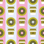 Bakery Donuts And Coffee Seamless Vector Pattern Design