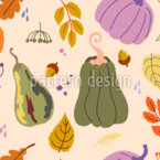 Variedades de calabaza de otoño Estampado Vectorial Sin Costura