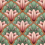 Lily Blossoms On The River Base Seamless Vector Pattern Design