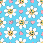 Camomille Kawaii Motif Vectoriel Sans Couture
