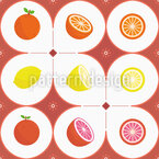 Colcha de frutas cítricas Estampado Vectorial Sin Costura