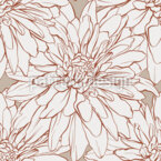Fleurs de dahlia ondulées Motif Vectoriel Sans Couture