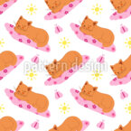 Chat prenant un bain de soleil Motif Vectoriel Sans Couture