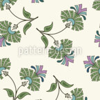 Fleurs de forêt fantaisistes Motif Vectoriel Sans Couture