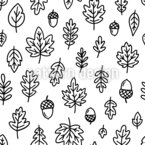Doodle mit Herbstblättern Nahtloses Vektormuster