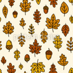 Herbstblätter und Eicheln Nahtloses Vektormuster