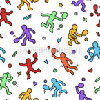 Doodle para jugadores de pickleball Estampado Vectorial Sin Costura