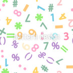 Farverige tal og matematiske symboler Sømløs vektormønsterdesign