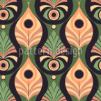 Art Deco Pfauenfeder Nahtloses Vektormuster