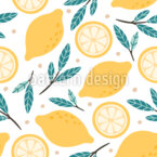Lemon Citrus Mix Slices Seamless Vector Pattern Design